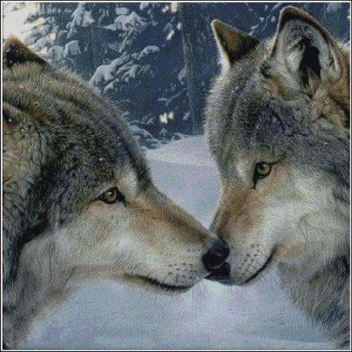 Wolves in Snow Cross Stitch Kit
